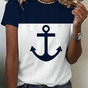 SOLD On another app Women's Two-Piece Nautical Navy and White Set